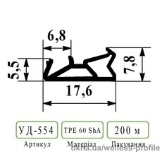 УД-554 уплотнитель для деревянных евро окон